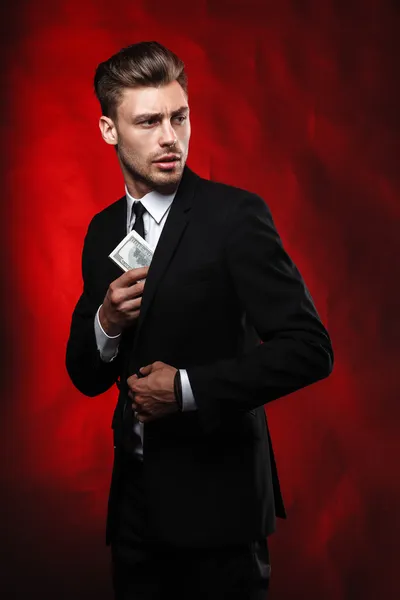 Handsome young man in suit — Stock Photo, Image