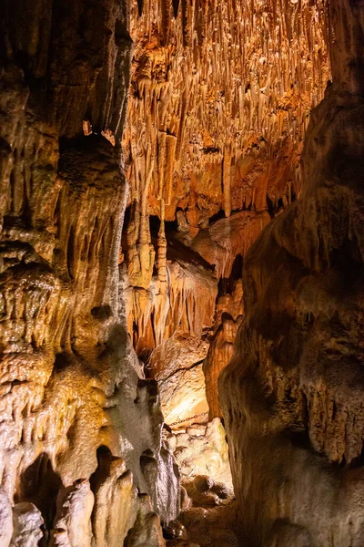 Beautiful View Stalactites Stalagmites Damlatas Underground Cave Alanya Turkey Cave — Stock Photo, Image