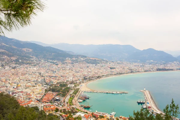 Marina Alanya Yarımadasındaki Güzel Deniz Feneriyle Manzara Antalya Bölgesi Türkiye — Stok fotoğraf