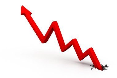 Kırmızı iş ok grafiği