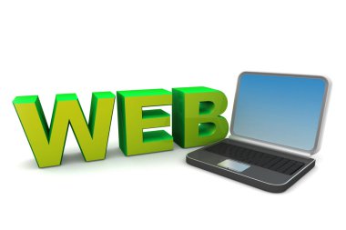 Web tasarım konsepti. dizüstü bilgisayar ile Web