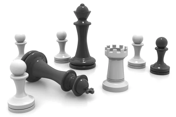 3d Chess Game Pieces Figures Stock Photo - Download Image Now