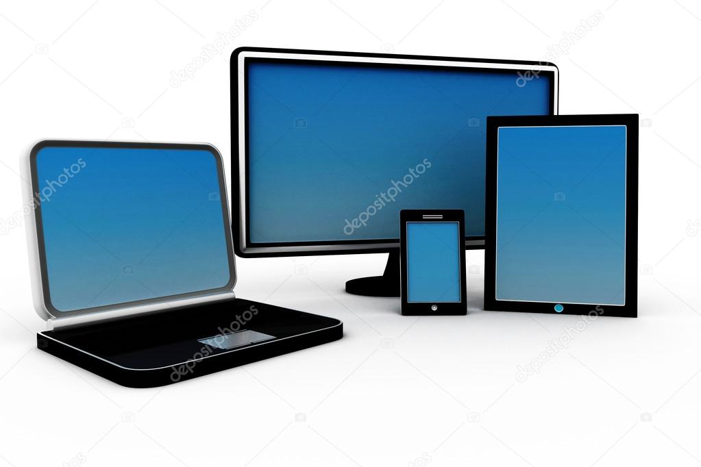 3d illustration of Computer Devices