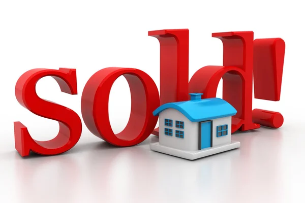 3d house with text sold — Stock Photo, Image