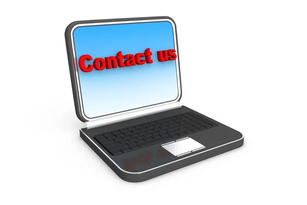 'contact us' message on laptop computer — Stock Photo, Image