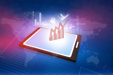 elektronik tabloyla birlikte bazı iş çizelgeleri gösteriliyor bilgisayar tablet pc