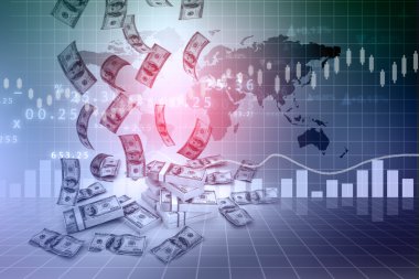 Doları yağmur ve Finans grafikleri