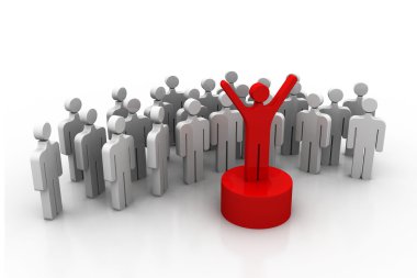 3D kişi simgesi liderlik ve takım