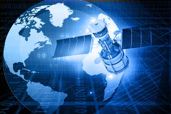 Conceito de comunicações via satélite, fundo abstrato — Fotografia de Stock