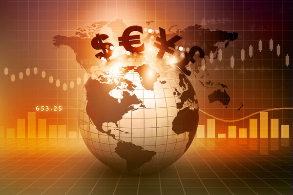 Символы валют на Земле. Финансовый фон
