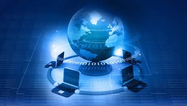 Globala datornätverk på abstrakt teknisk bakgrund — Stockfoto