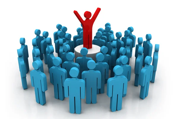 3d person icon leadership and team — Stock Photo, Image