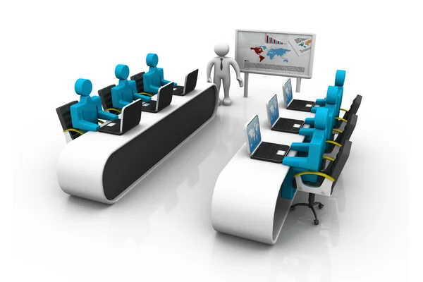Group of 3d Business People Working Together in Office — Stock Photo, Image