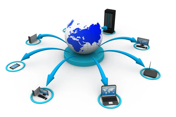 Computer Network and internet communication concept — Stock Photo, Image