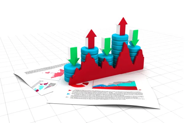 商业图表 — 图库照片