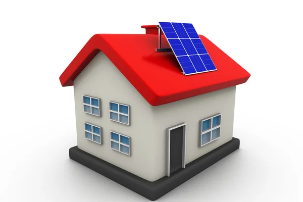 Dům se solárními panely — Stock fotografie