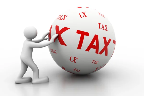 3d person with Sphere from tax — Stock Photo, Image