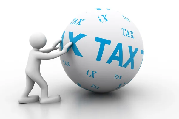 3d person with Sphere from tax — Stock Photo, Image