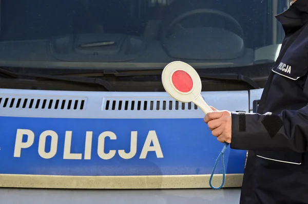 Polska polisen tecken — Stockfoto