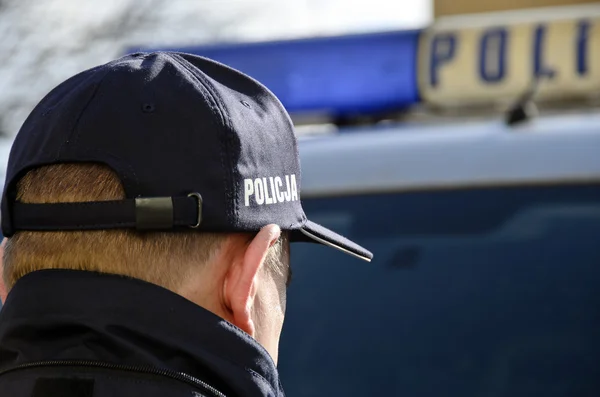 Polska polisen tecken — Stockfoto