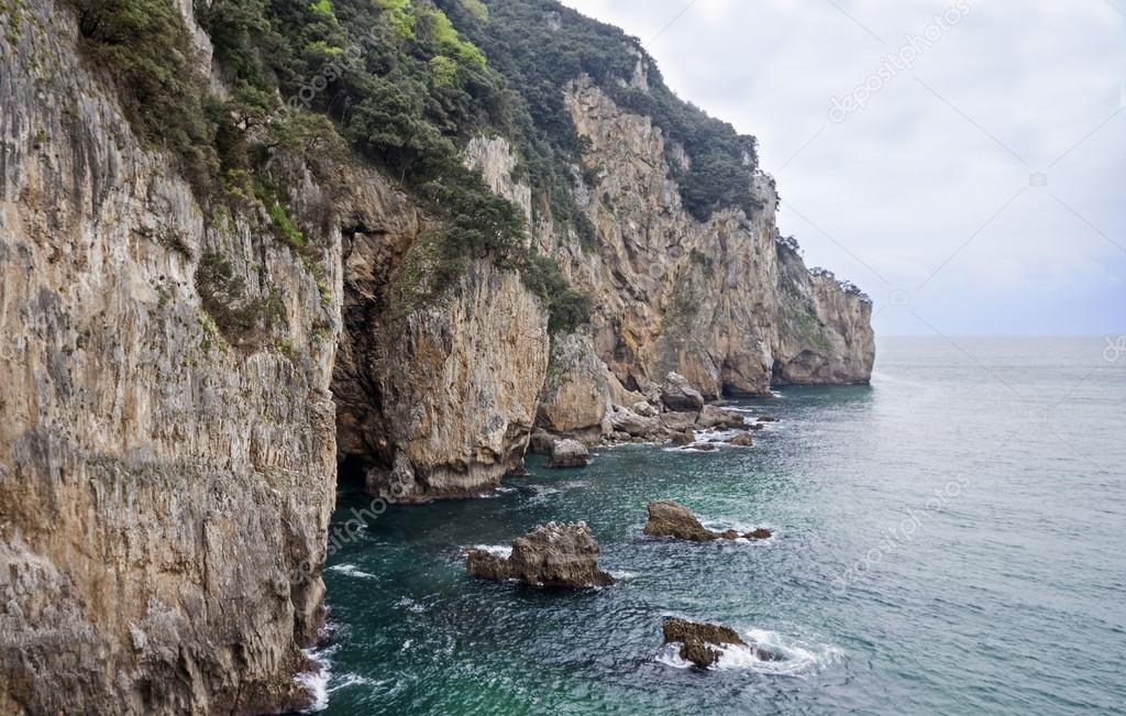 Cliff at Buciero Mountain. Santona, Cantabria (Spain).