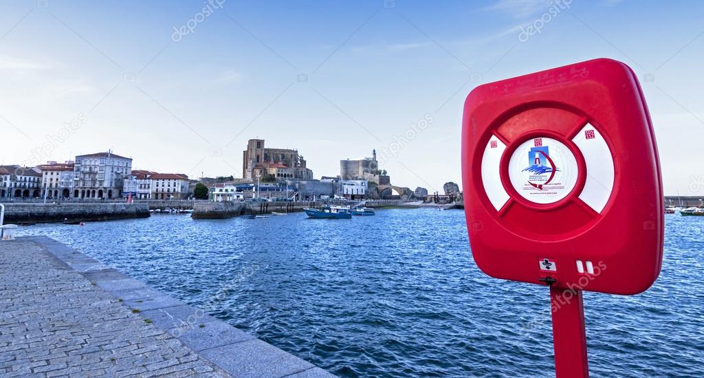 Lifeguard box in the port of Castro Urdiales, Cantabria (Spain).