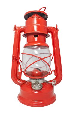 Beyaz backgrou izole Çekoslovakya'dan kırmızı gaz lambası