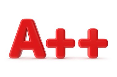 A Plus Sembolü, bu 3 boyutlu oluşturulmuş bir bilgisayar görüntüsü. Beyazda izole edilmiş.