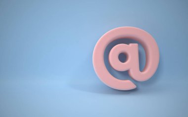 Sembol Mavi Arkaplan 'da, bu bilgisayar tarafından oluşturulmuş 3 boyutlu bir resim. Beyazda izole edilmiş.