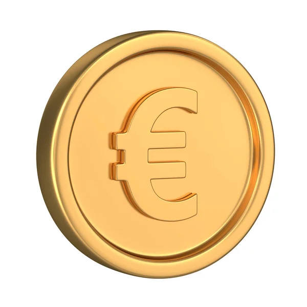 Gold Euro Symbol Detta Renderad Datorgenererad Bild Isolerad Vitt — Stockfoto