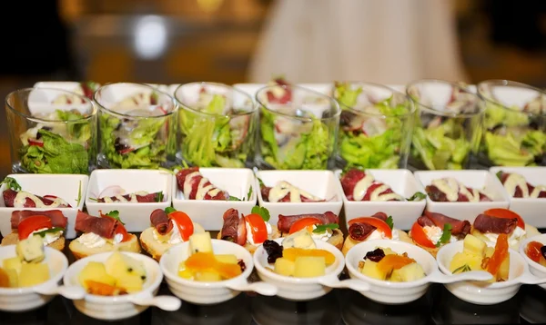 Finger food arrangement - food catering — Stock Photo, Image