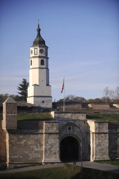 Sahat Tower (Torre dell'Orologio), fortezza di Kalemegdan a Belgrado, Serbo — Foto Stock