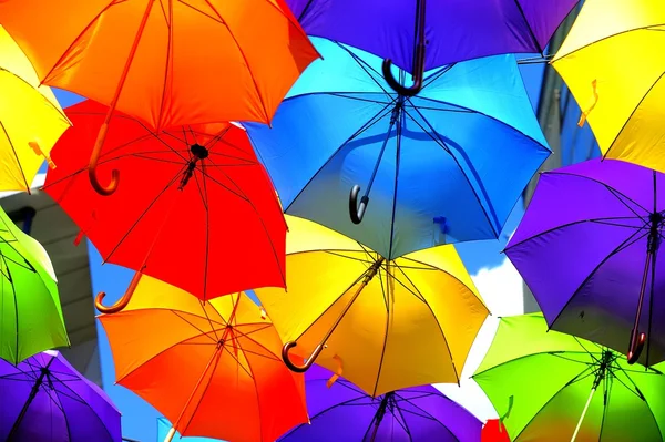 Colored umbrellas — Stock Photo, Image