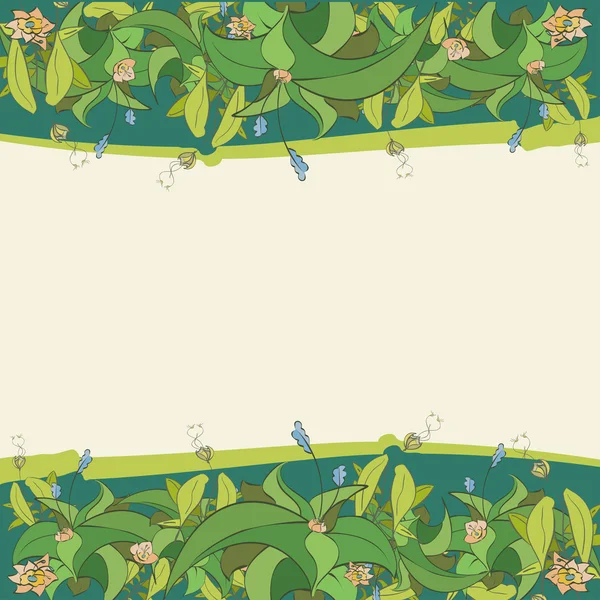 Carte de voeux avec couronne florale, pastel — Image vectorielle