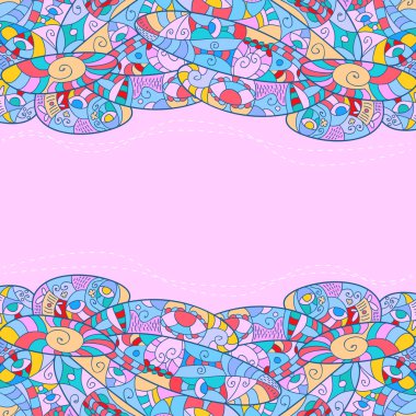 çocukça çerçeve ile soyut desenler, pembe