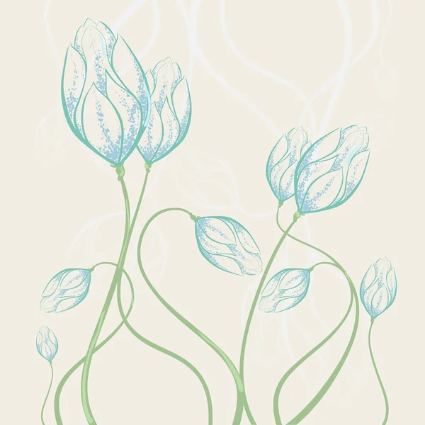 Ontwerp met pastel bloemen — Stockvector