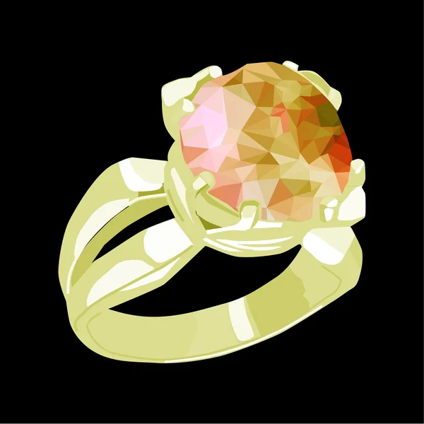 Un anillo con una piedra — Archivo Imágenes Vectoriales