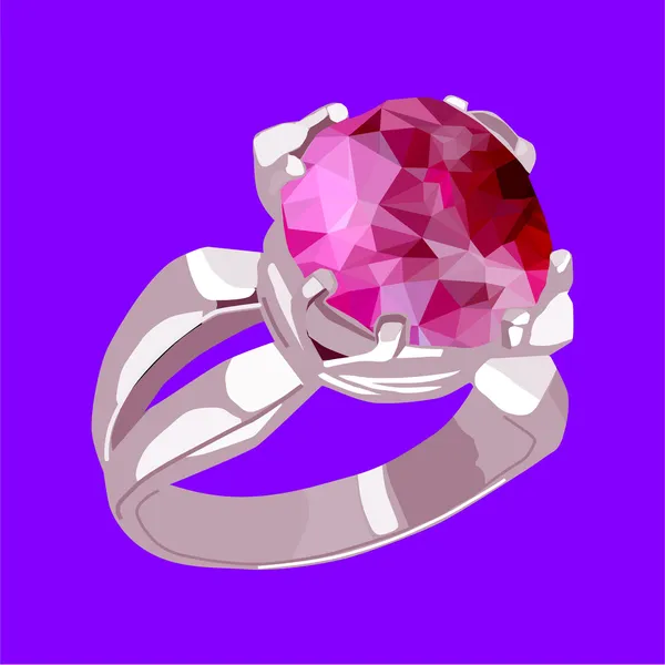 En ring med en sten — Stock vektor