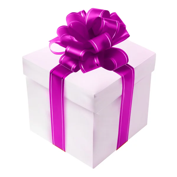 Une belle boîte cadeau avec un arc — Image vectorielle
