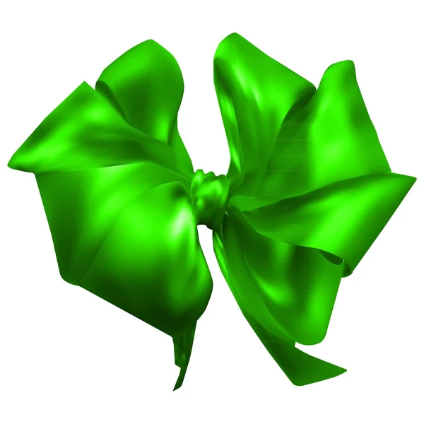 Arc de ruban vert isolé sur blanc — Image vectorielle