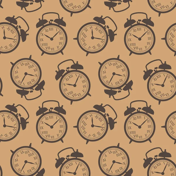 レトロなスタイルの目覚し時計のパターン — ストックベクタ