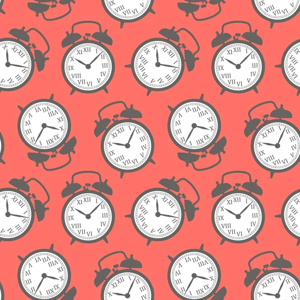 O padrão dos relógios de alarme em estilo retro — Vetor de Stock