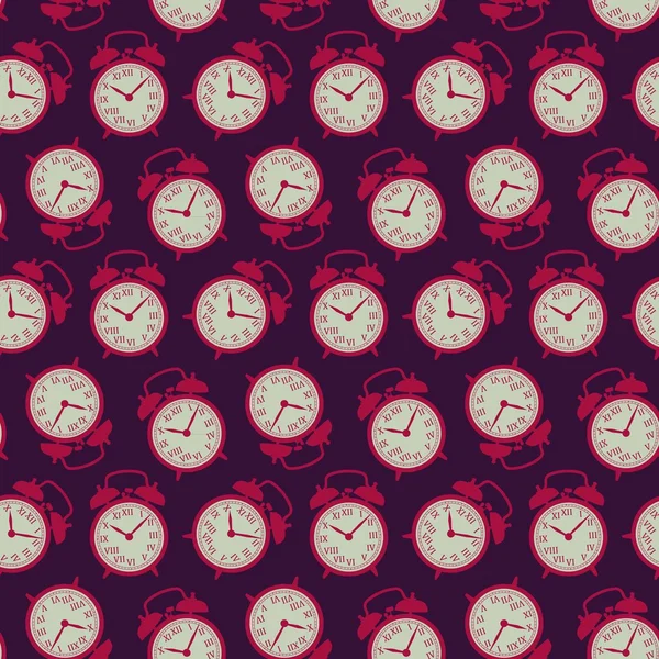 Het patroon van de alarm klokken in retro stijl — Stockvector