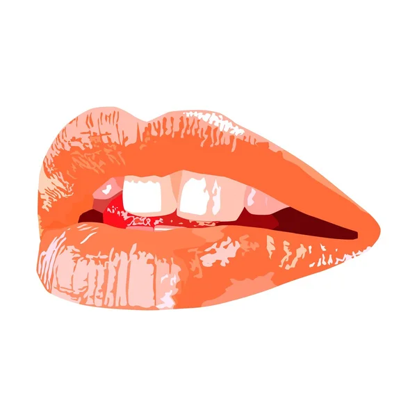 Sensual labios femeninos — Vector de stock