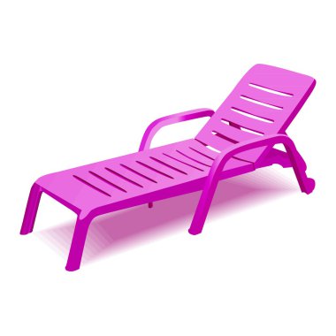 Vector deck chair on white background clipart