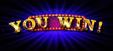 Kazandın, düğme vektörü illüstrasyonu