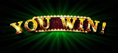 Kazandın, düğme vektörü illüstrasyonu