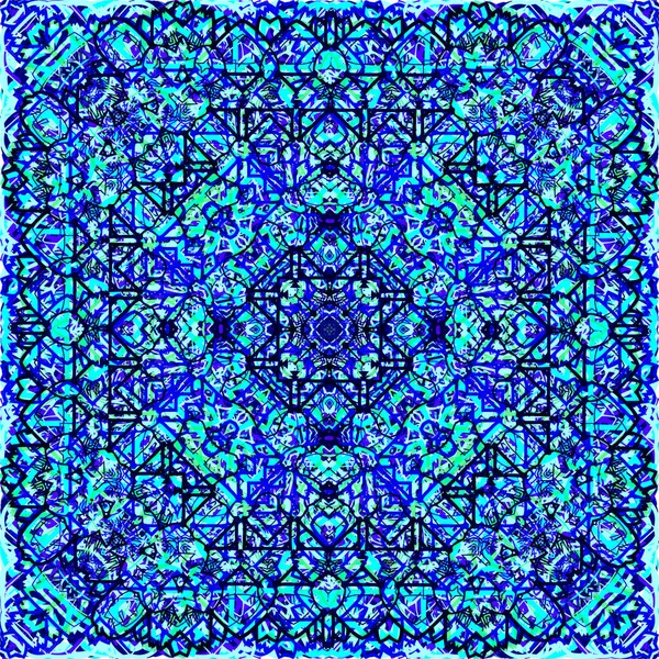 Vierfolie Portugiesischen Azulejos Fliesen Vektor Nahtlose Muster Keramische Druckgrafik Moderne — Stockvektor