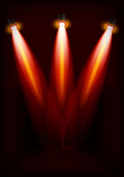 Сцена Освещения Прозрачные Эффекты Клетчатом Темном Фоне Яркое Освещение Прожекторами — стоковый вектор