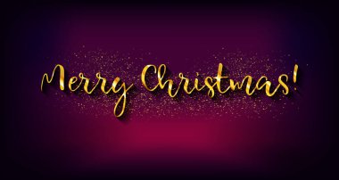 Parlak Altın Kar Taneleri ile Noel arkaplanı. Mutlu Noeller kartı vektör illüstrasyonu.